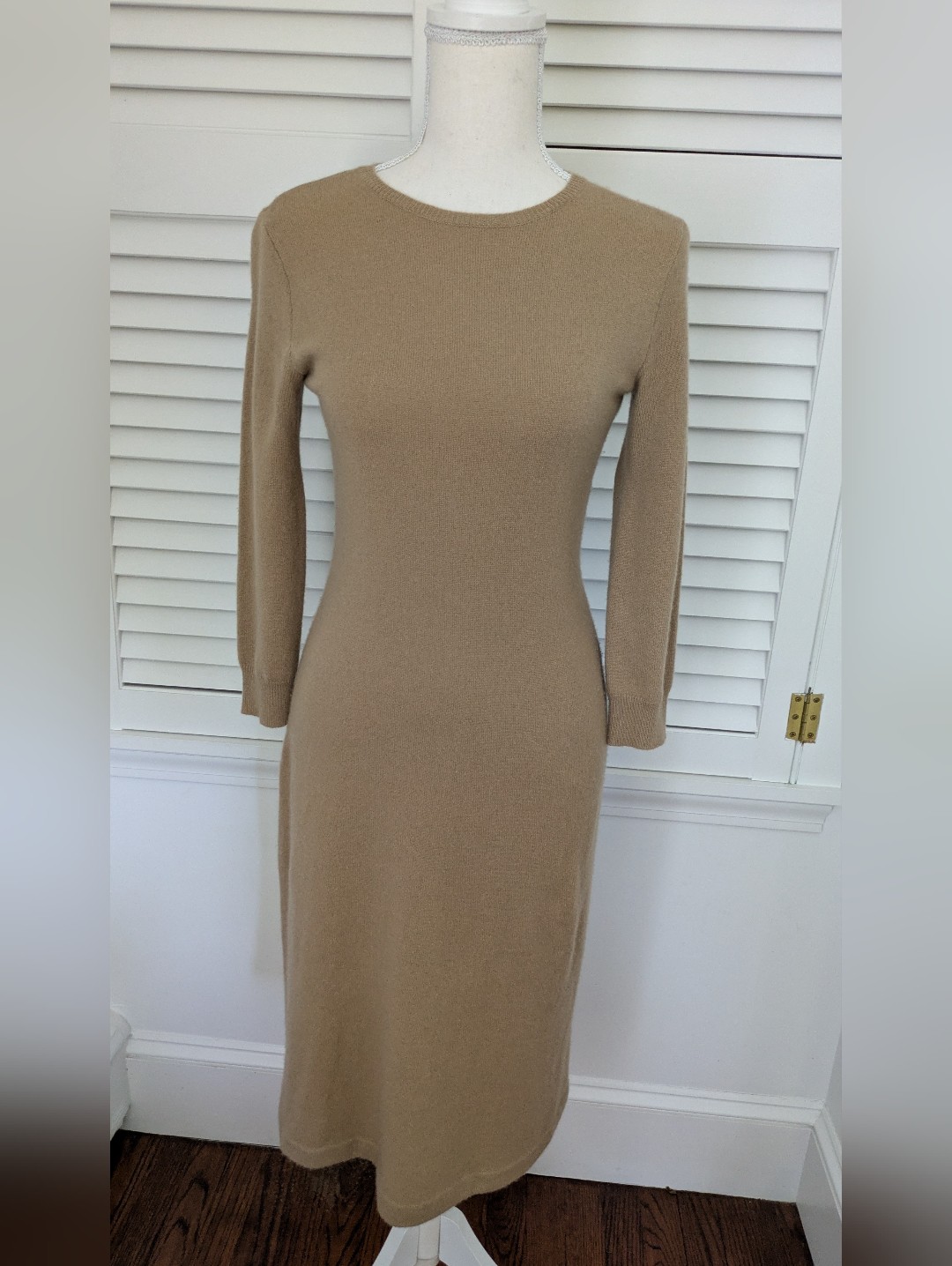 Ralph Lauren Tan Cashmere Sweater Dress, Sz Sm